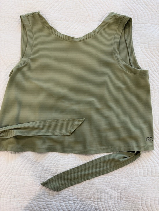 CALIA by Carrie Underwood Tops - CALIA by Carrie Underwood Olive Green Tie-Waist Ribbed Tank